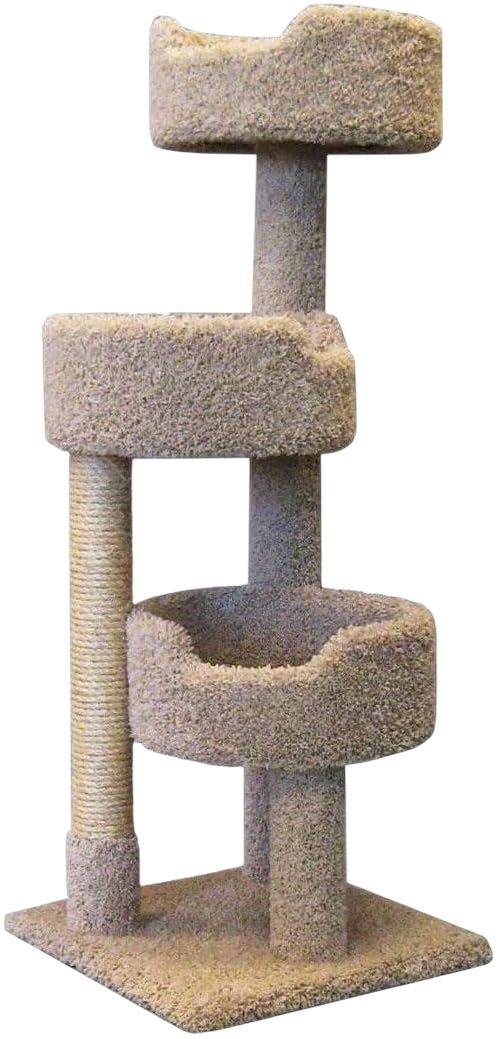 HomeStock Retro Relaxation 52" brown beige deluxe wood cat tree all breed sizes